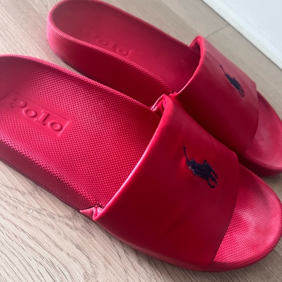 Polo by Ralph Lauren Red Slide Sandals - Picture 3 of 6